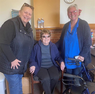 Care workers with a client